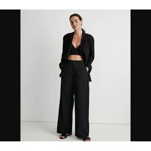 Madewell NEW NWT Womens XS Black Relaxed Blazer Elyaf Drop Shoulder